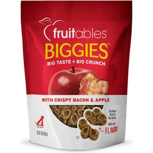 Fruitables Biggies With Real Crispy Bacon & Apple Dog Treats, 16-oz bag