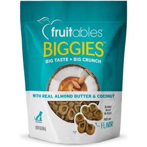 Fruitables Biggies with Real Almond Butter & Coconut Dog Treats, 16-oz bag