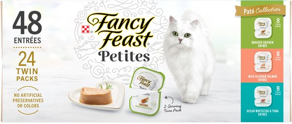 Fancy Feast Gourmet Petites Pate Collection Variety Pack Wet Cat Food, 24 servings, 2.8-oz tray, case of 24 slide 1 of 10