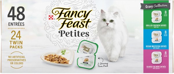 Fancy Feast Gourmet Petites Gravy Collection Variety Pack Wet Cat Food, 24 servings, 2.8-oz tray, case of 24 slide 1 of 10