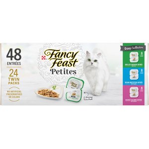 Fancy Feast Gourmet Petites Gravy Collection Variety Pack Wet Cat Food, 24 servings, 2.8-oz tray, case of 24