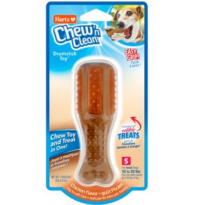 Hartz Chew ‘n Clean Chicken Flavored Drumstick Dog Treat & Chew Toy, Small