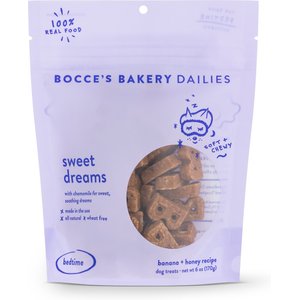 Bocce’s Bakery Dailies Sweet Dreams Bananas + Honey Recipe Dog Treats, 6-oz pouch