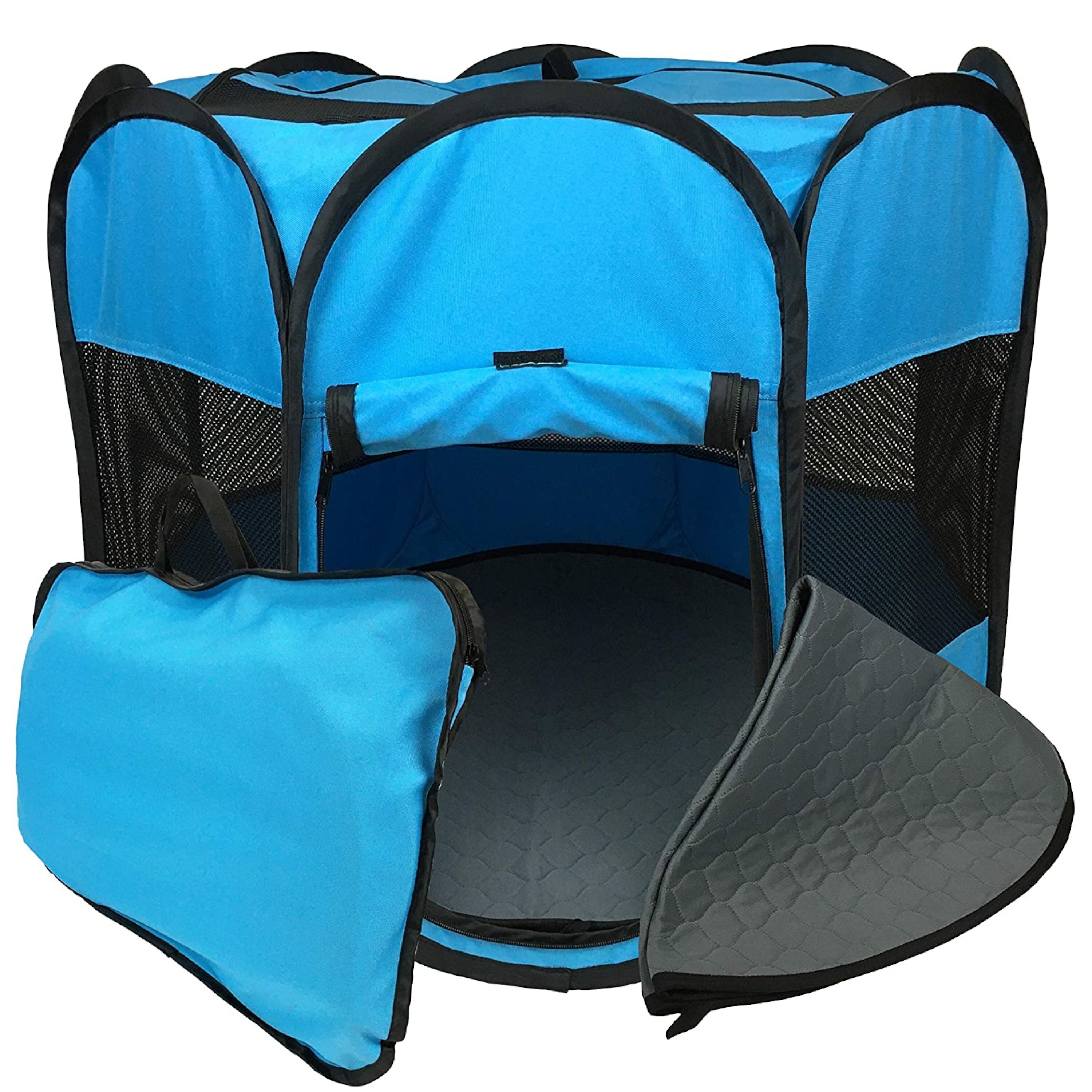 PET FIT FOR LIFE Dog & Cat Play Pen, Blue Customer Questions