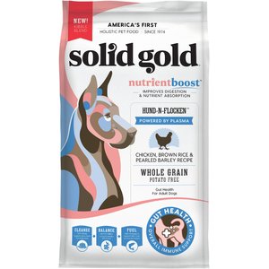 Solid Gold NutrientBoost Hund-N-Flocken Chicken, Brown Rice & Pearly Barley Recipe Adult Dry Dog Food, 4-lb bag