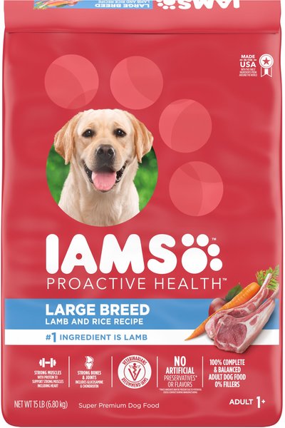 Iams Proactive Health Large Breed with Lamb & Rice Adult Dry Dog Food, 15-lb bag slide 1 of 9