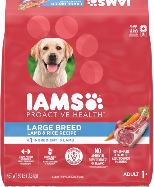 IAMS Lamb & Rice Recipe Large Breed Dry Dog Food, 30-lb bag - Chewy.com