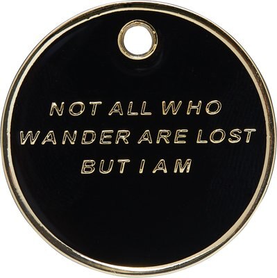 Trill Paws Not All Who Wander Personalized Dog & Cat ID Tag, slide 1 of 1