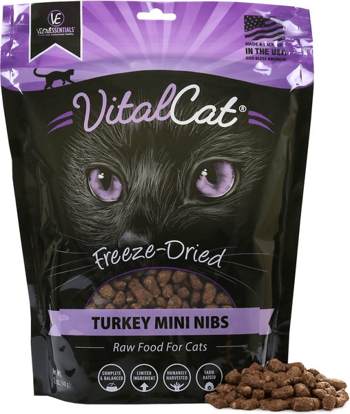 Vital Essentials Turkey Mini Nibs Freeze-Dried Cat Food, 12-oz bag slide 1 of 5