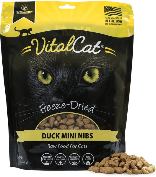 Vital Essentials Duck Mini Nibs Freeze-Dried Cat Food, 12-oz bag slide 1 of 5