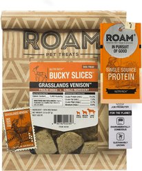 Roam Bucky Slices Grassland Venison Freeze-Dried Dog Treats, 2-oz pouch slide 1 of 7