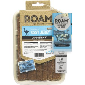 Roam Ossy Jerky Cape Ostrich Dog Treats, 5-oz pouch