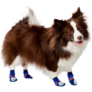 Frisco Non-Skid Navy Dog Socks, Red & White Stripe, Size 3