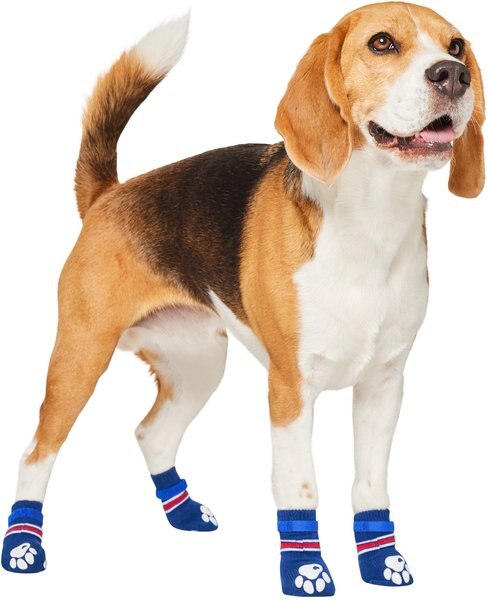 Frisco Non-Skid Navy Dog Socks, Red & White Stripe, Size 4 slide 1 of 6