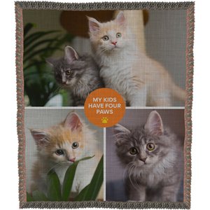 Frisco Contemporary Paws Collage Woven Photo Throw Personalized Blanket, 50" x 60"