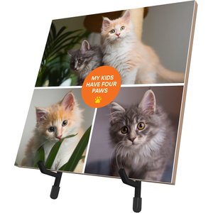 Frisco Personalized Contemporary Paws Collage Ceramic Photo Tile with Stand, 8" x 8"