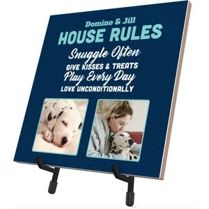 Frisco Personalized Sentimental Pet & Home Collage Ceramic Photo Tile with Stand, 8" x 8"