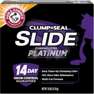 Arm & Hammer Litter SLIDE Platinum Easy Clean-Up Multi-Cat Clumping Cat Litter, 18-lb box