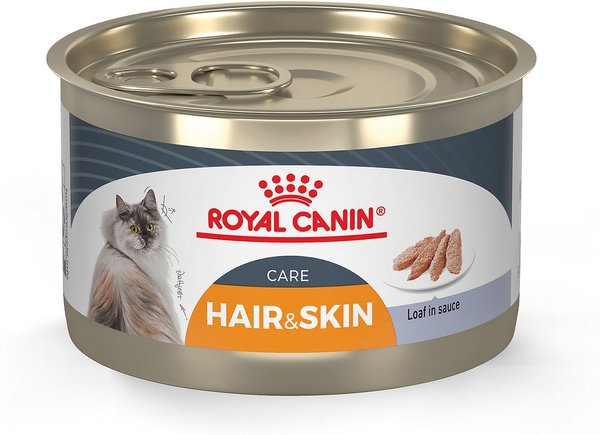 Royal Canin Feline Care Nutrition Hair & Skin Care Loaf in Sauce Canned Cat Food, 5.1-oz, case of 24 slide 1 of 9