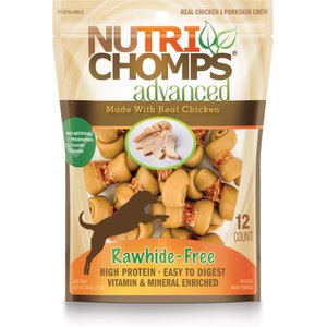 Nutri Chomps Advanced Mini Chicken Knot Dog Treats, 12 count