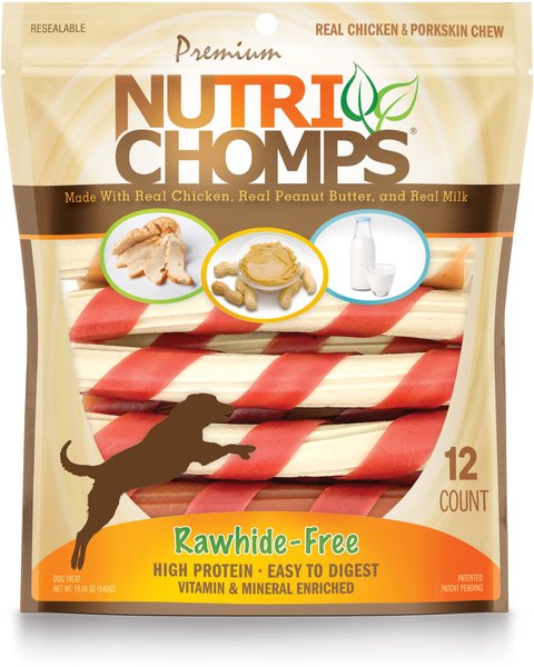 Nutri Chomps Twists Chicken, Peanut Butter & Milk Flavor Variety Pack Dog Treats, 12 count slide 1 of 8