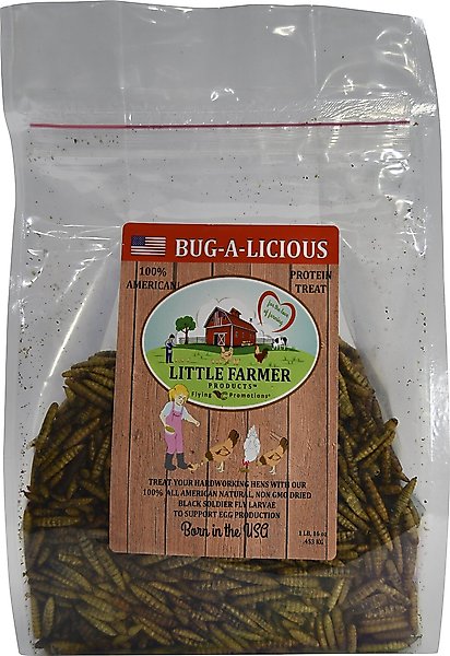 Little Farmer Products Bug-A-Licious Chicken Treats, 1-lb bag slide 1 of 6