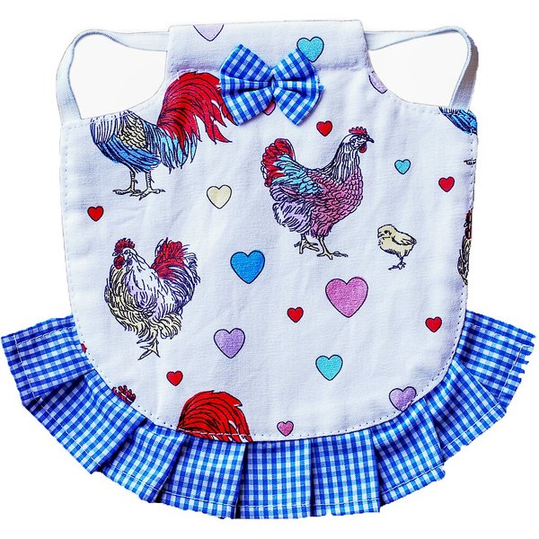 Fluffy Layers Adult Egg Collecting Apron, Half Body, Blue Chickens