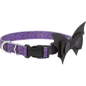 Frisco Purple Bat Wing Dog Collar with Wings, Medium