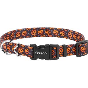 Frisco Spooky Pumpkin Dog Collar, Small