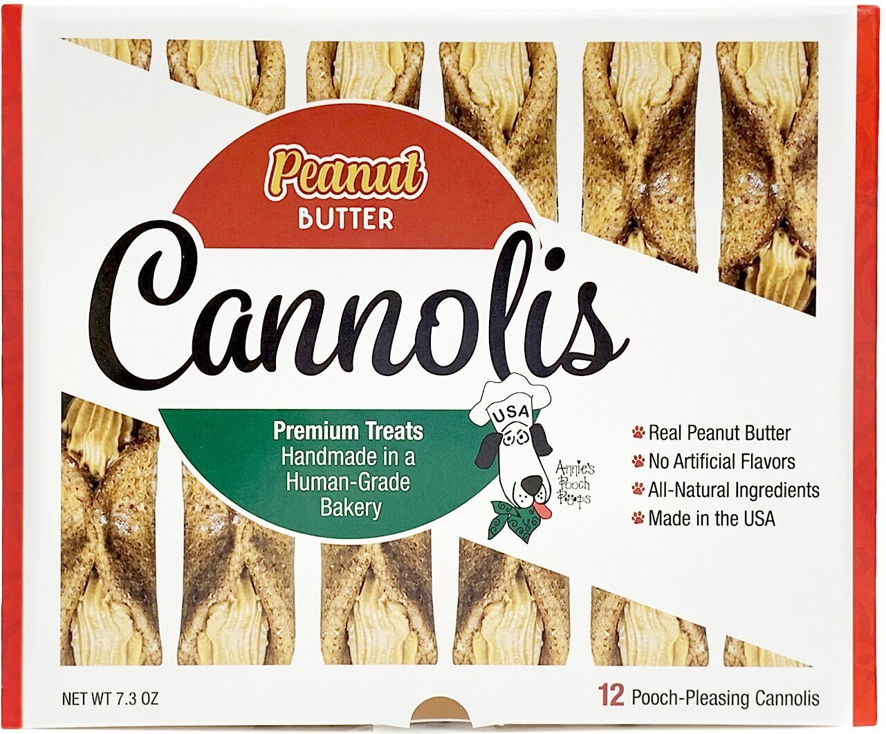 ANNIE'S POOCH POPS Peanut Butter Cannolis Dog Treats, 12 count - Chewy.com