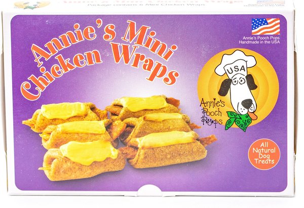 Annie's Pooch Pops Mini Chicken Wraps Dog Treats, 6 count slide 1 of 8