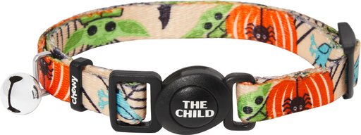 STAR WARS The Mandalorian The Child Pumpkin Cat Collar, 8 to 12-in neck, 3/8-in wide