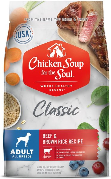 Chicken Soup for the Soul Beef & Brown Rice Recipe Adult Dry Dog Food, 28-lb bag slide 1 of 9