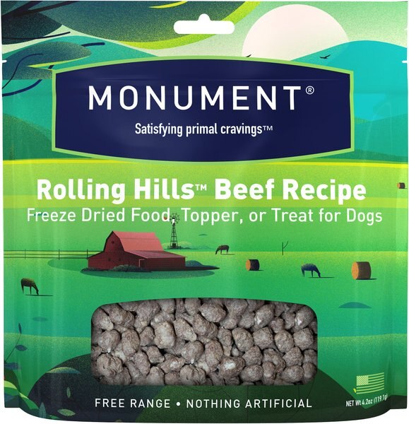 Monument Rolling Hills Beef Recipe Freeze-Dried Dog Food, 4.2-oz bag slide 1 of 6