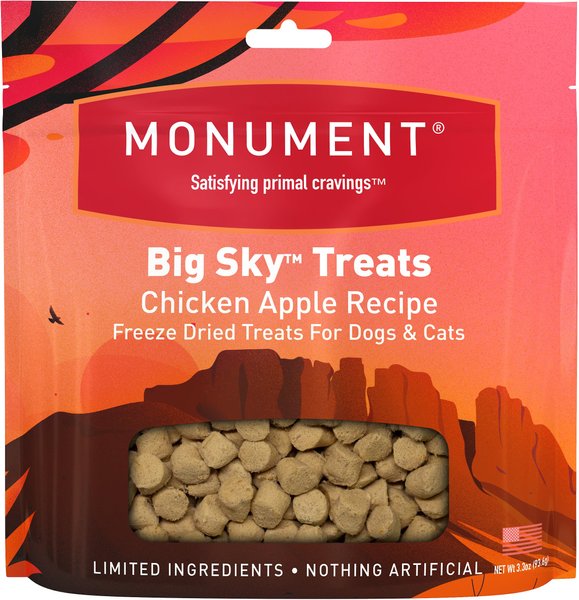 Monument Big Sky Chicken Apple Recipe Freeze-Dried Dog & Cat Treats, 3.3-oz bag slide 1 of 6