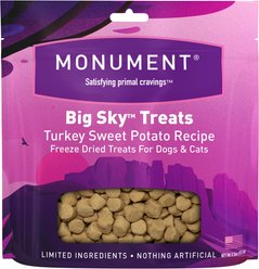 Monument Big Sky Turkey & Sweet Potato Recipe Freeze-Dried Dog & Cat Treats, 3.3-oz bag