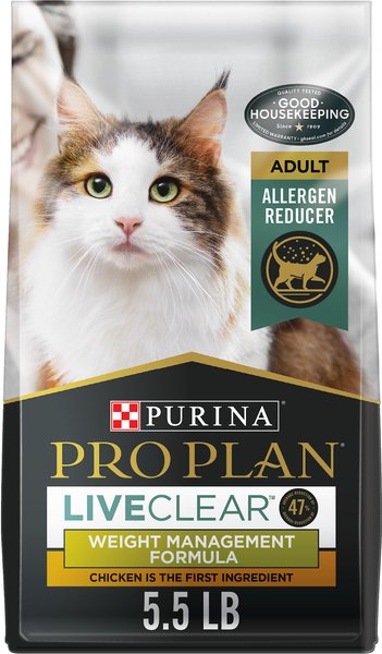 Purina Pro Plan LIVECLEAR Adult Weight Management Formula Dry Cat Food, 5.5-lb bag slide 1 of 10