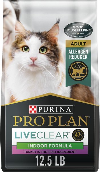 Purina Pro Plan LIVECLEAR Adult Indoor Formula Dry Cat Food, 12.5-lb bag slide 1 of 10