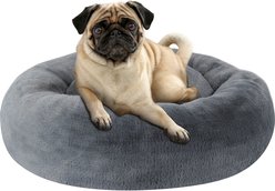 Petlibro Comfortable Cuddler Round Cat & Dog Bed, Grey, Small
