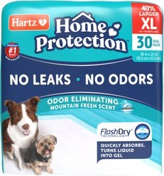 Hartz Home Protection Mountain Fresh Scent Odor Eliminating Dog Pads, X-Large, 30 count