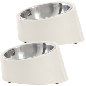 Frisco Slanted Stainless Steel Bowl, 1.25 Cups, bundle of 2, Cream