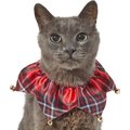 Frisco Red Plaid Cat Ruffle Collar with Bells, One Size