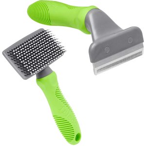 Frisco Slicker Brush, Small Frisco Soft Slicker Dog & Frisco Deshedding Cat & Dog Brush, Medium, Medium to Long Hair