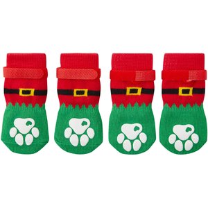 Frisco Non-Skid Elf Dog Socks, Size 2