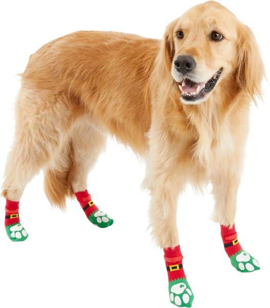 FRISCO NonSkid Elf Dog Socks, Size 4