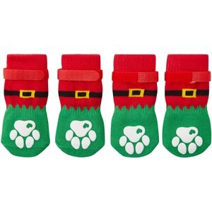 Frisco Non-Skid Elf Dog Socks, Size 4