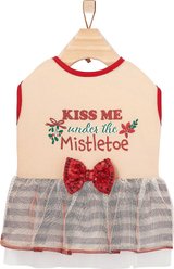 Frisco Kiss Me Under the Mistletoe Dog & Cat Dress, X-Small