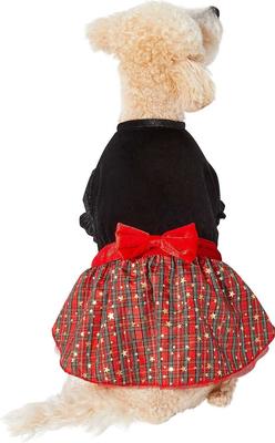 Show full view: Frisco Velvet Dog & Cat Plaid Dress, X-Large slide 3 of 7