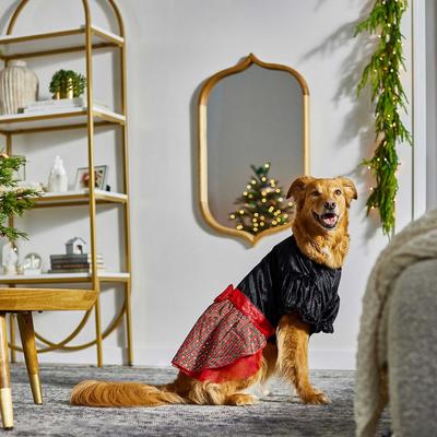 Show full view: Frisco Velvet Dog & Cat Plaid Dress, X-Large slide 5 of 7