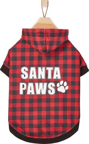 Frisco Plaid Santa Paws Dog & Cat Hoodie, X-Small slide 1 of 8